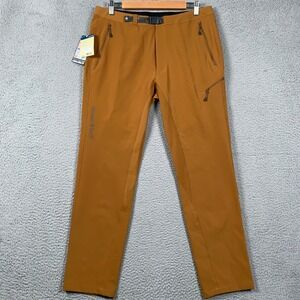 Montbell Cliff Pants Mens Large Brown Hiking Tapered 4-Way Stretch Rock Climbing